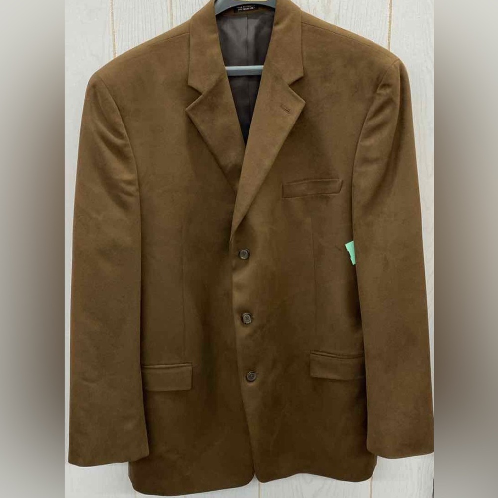 •ANDREW FEZZA•3-BUTTON BROWN SUEDE SPORTS COAT BLAZER/JACKET SIZE 42R EUC